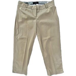 TALBOTS Tan Khaki Classic  Zip Capri Pants Petites Sz 4P Women Stretch EUC